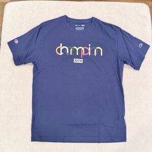 Kith Champion Logo Blue Tee Shirt